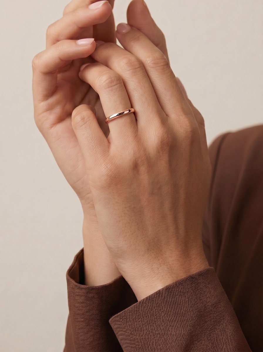Max Wedding Ring Lab Grown Round Diamond Wedding Ring - Rose Gold