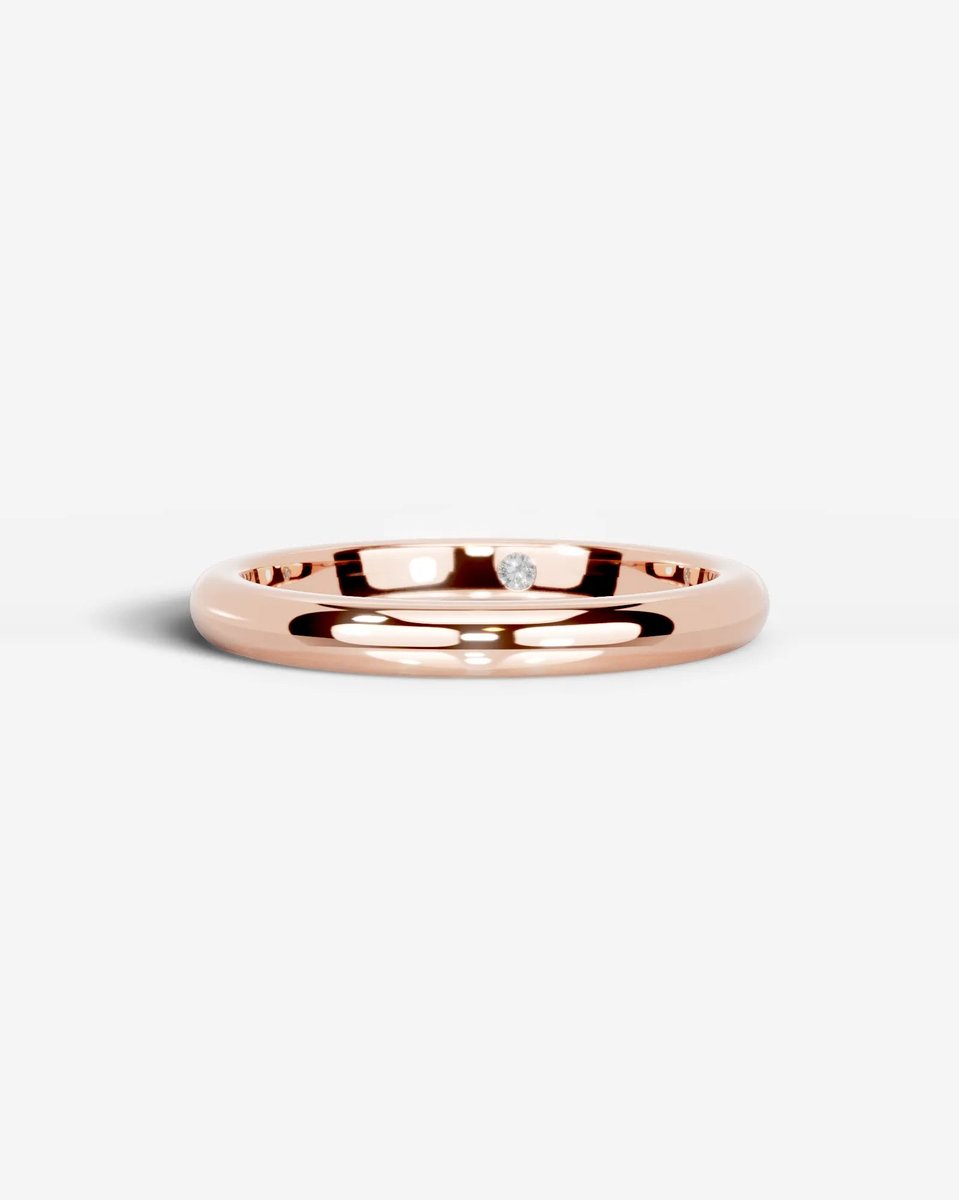 Max Wedding Ring Lab Grown Round Diamond Wedding Ring - Rose Gold