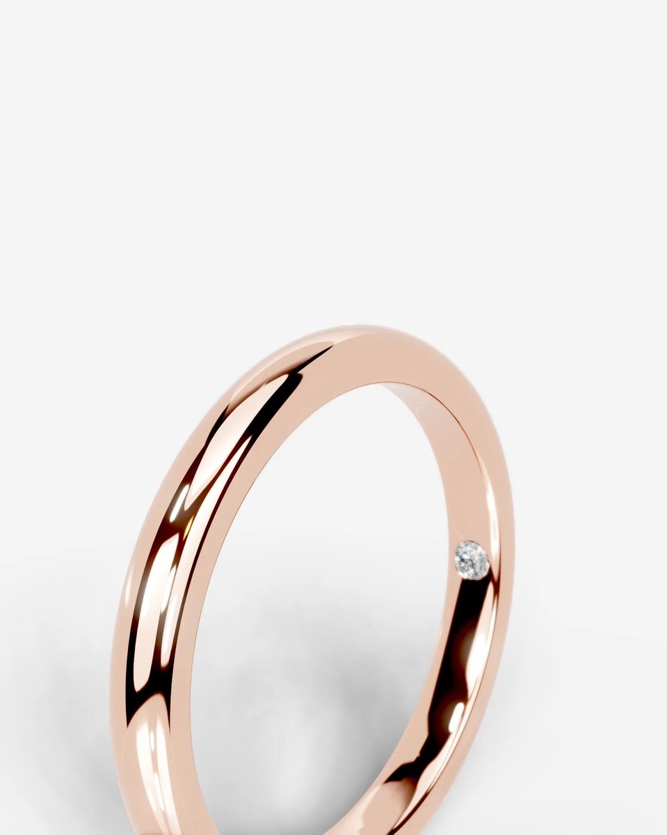 Max Wedding Ring Lab Grown Round Diamond Wedding Ring - Rose Gold
