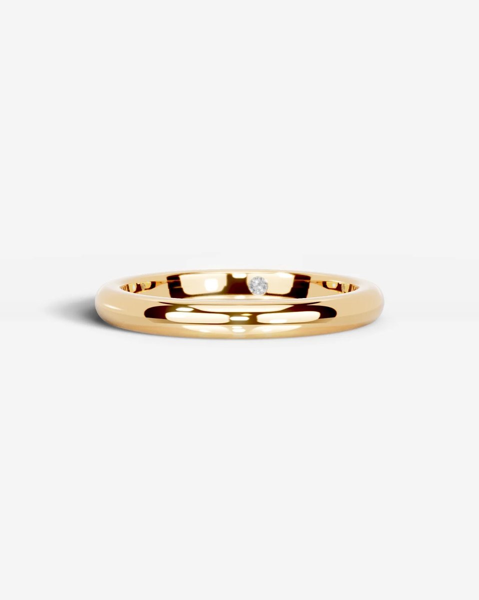 Max Wedding Ring Lab Grown Round Diamond Wedding Ring - Yellow Gold