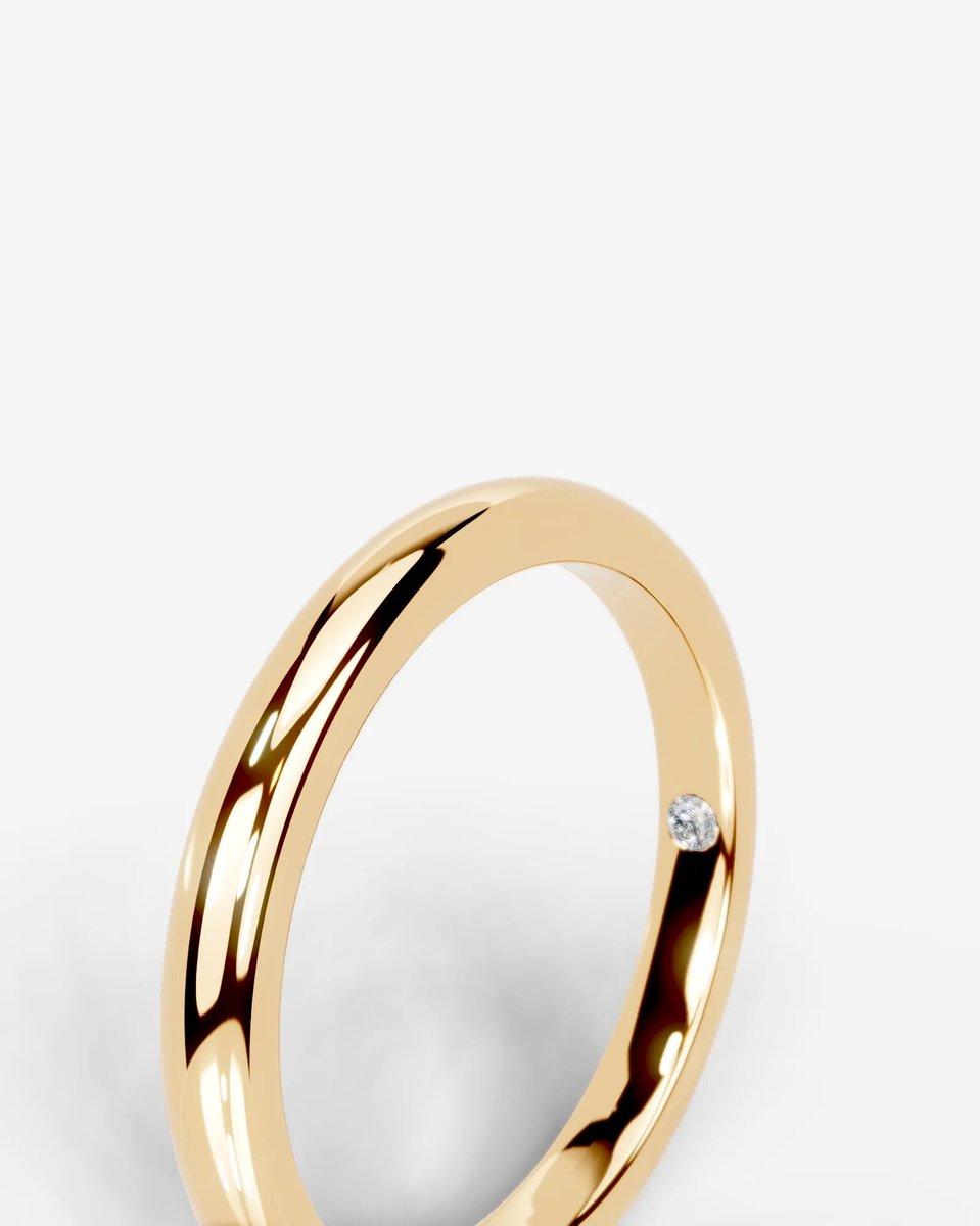 Max Wedding Ring Lab Grown Round Diamond Wedding Ring - Yellow Gold