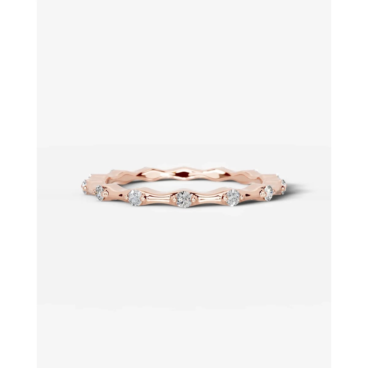 McKay Lab Grown Round Diamond Wedding Ring - Rose Gold