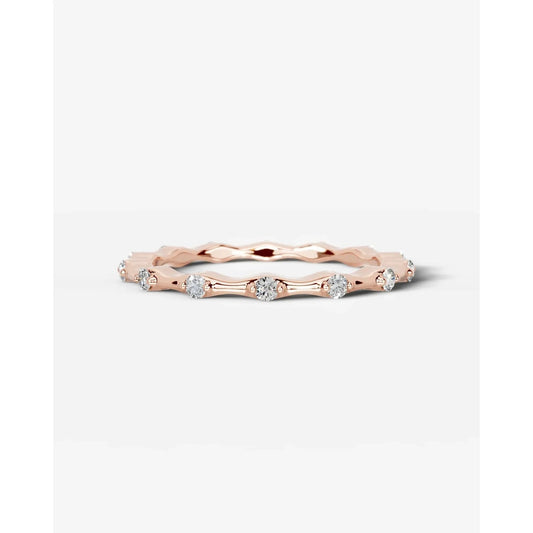 McKay Lab Grown Round Diamond Wedding Ring - Rose Gold