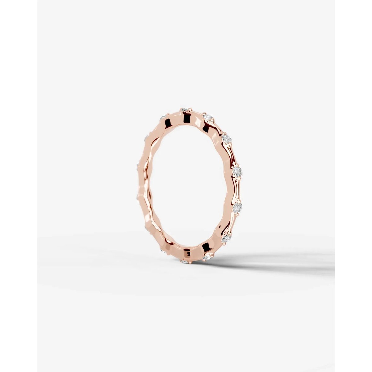 McKay Lab Grown Round Diamond Wedding Ring - Rose Gold