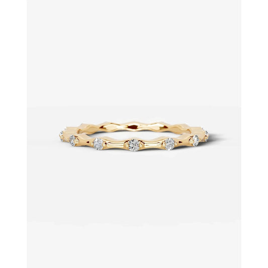 McKay Lab Grown Round Diamond Wedding Ring - Yellow Gold