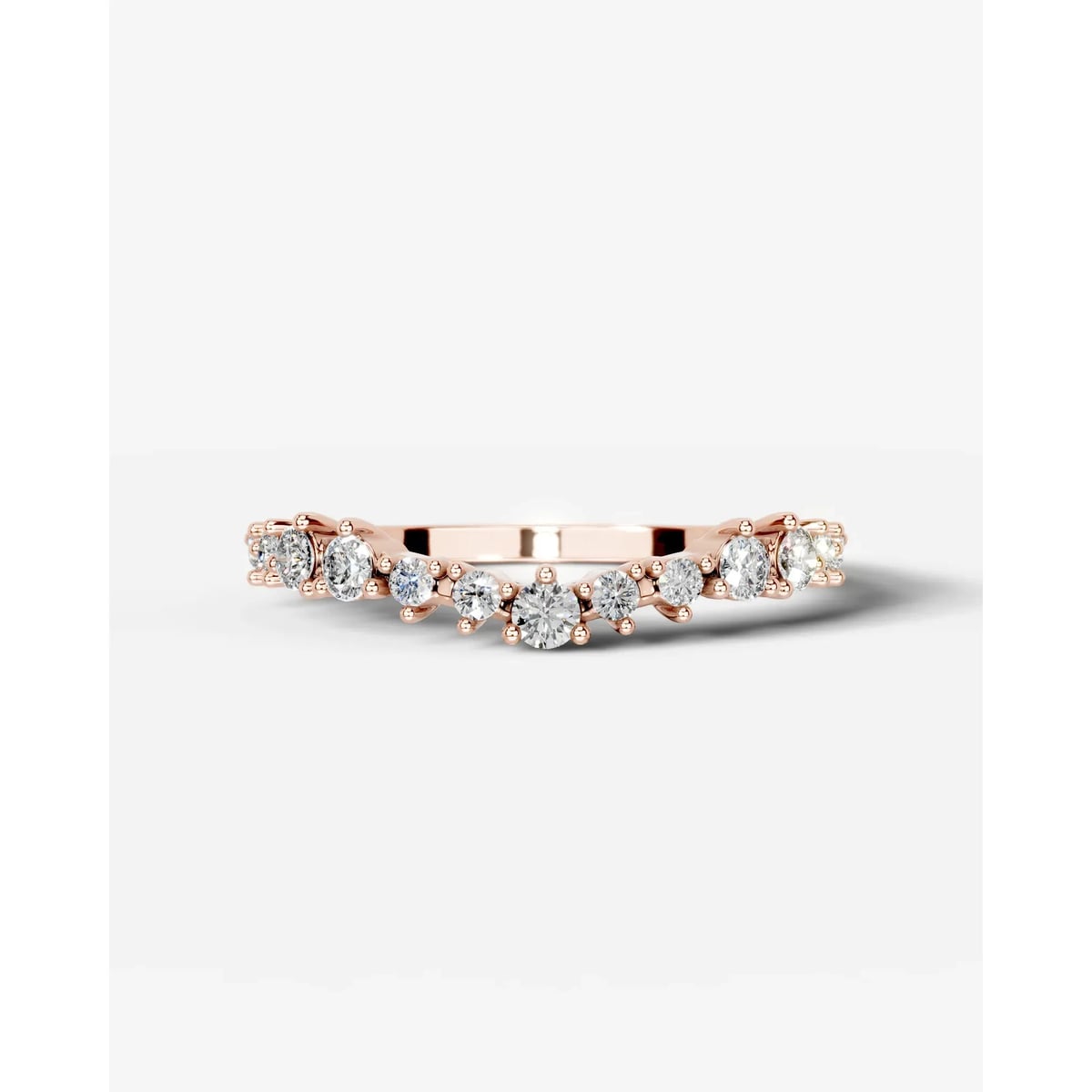 Millicent Lab Grown Round Diamond Wedding Ring - Rose Gold