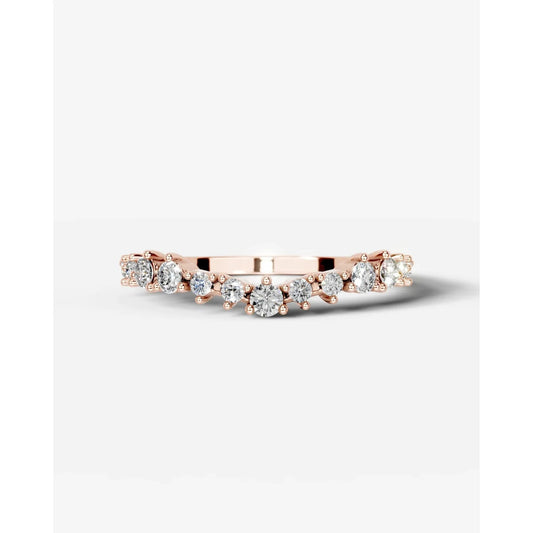 Millicent Lab Grown Round Diamond Wedding Ring - Rose Gold