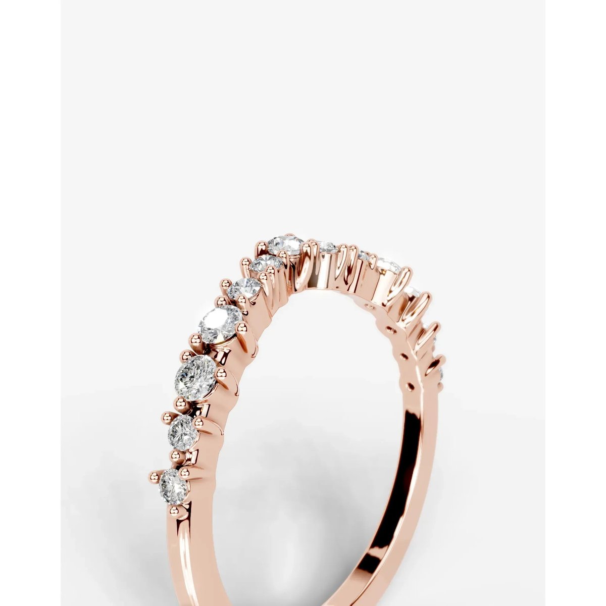 Millicent Lab Grown Round Diamond Wedding Ring - Rose Gold