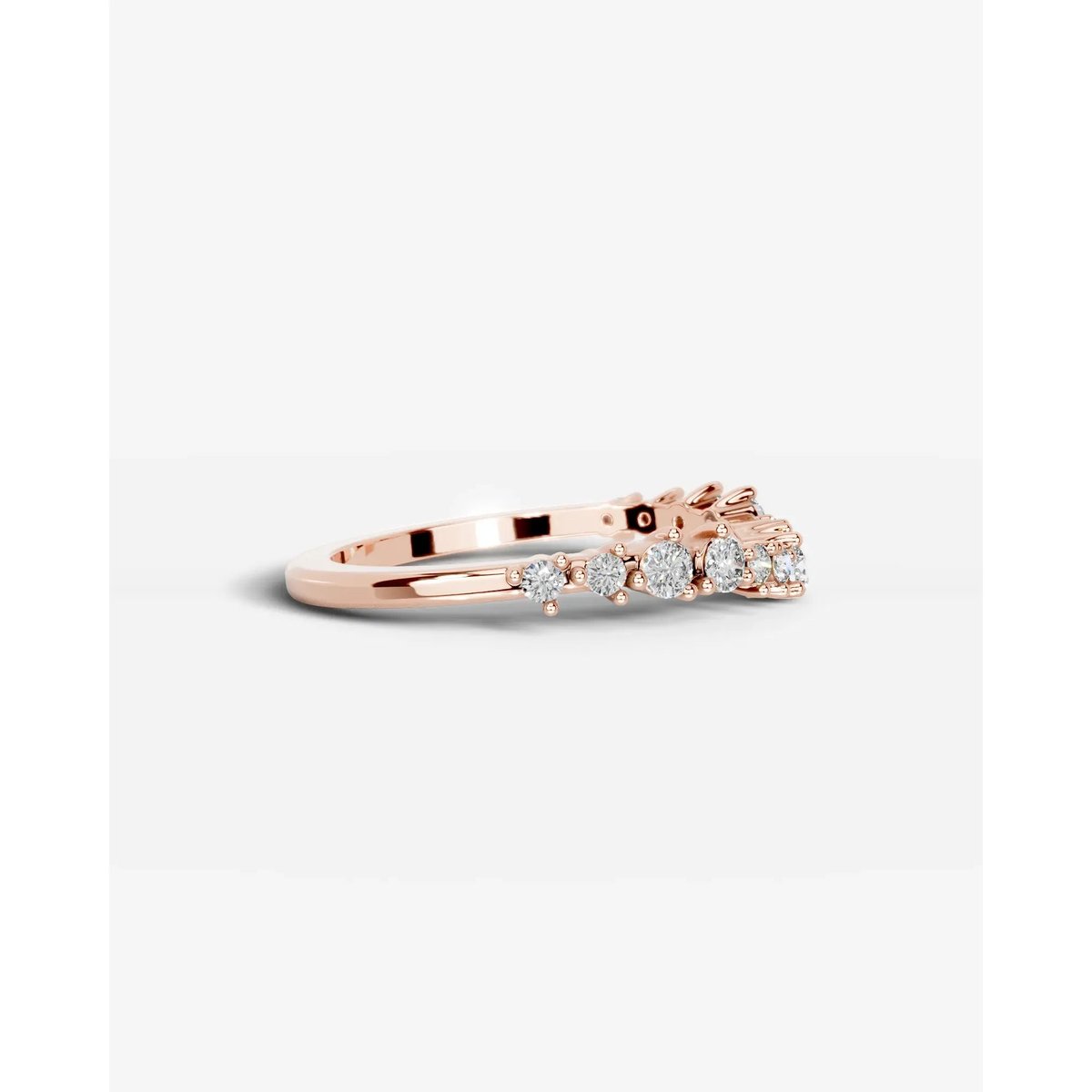 Millicent Lab Grown Round Diamond Wedding Ring - Rose Gold