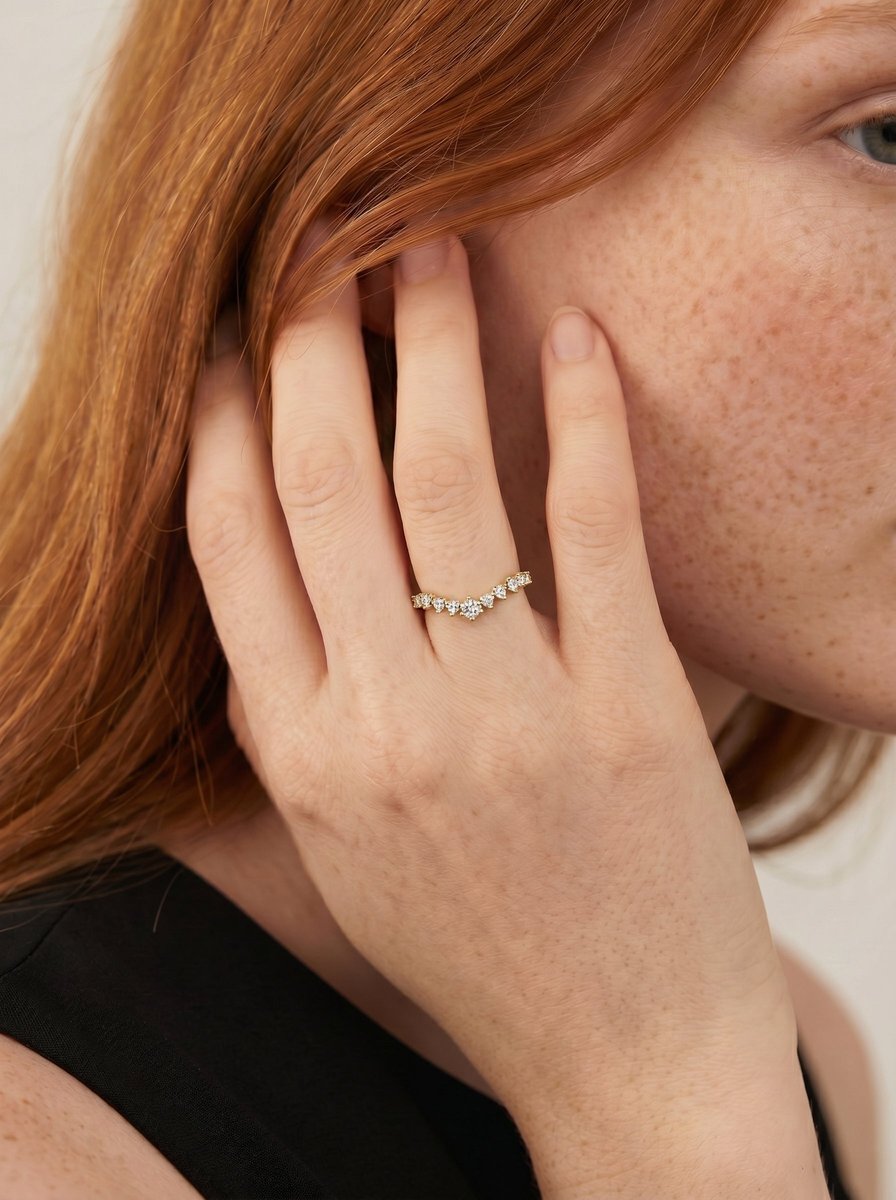 Millicent Lab Grown Round Diamond Wedding Ring - Yellow Gold