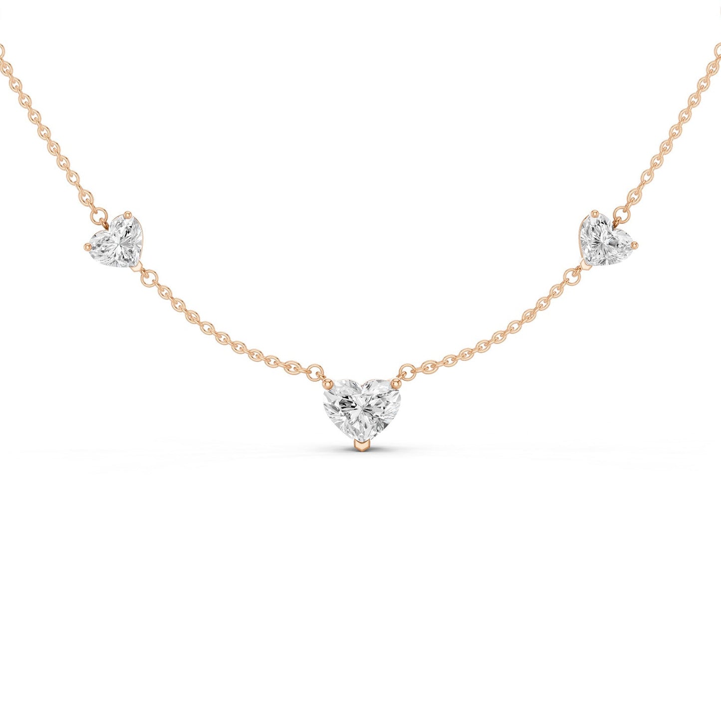 5 Heart Stationed Necklace