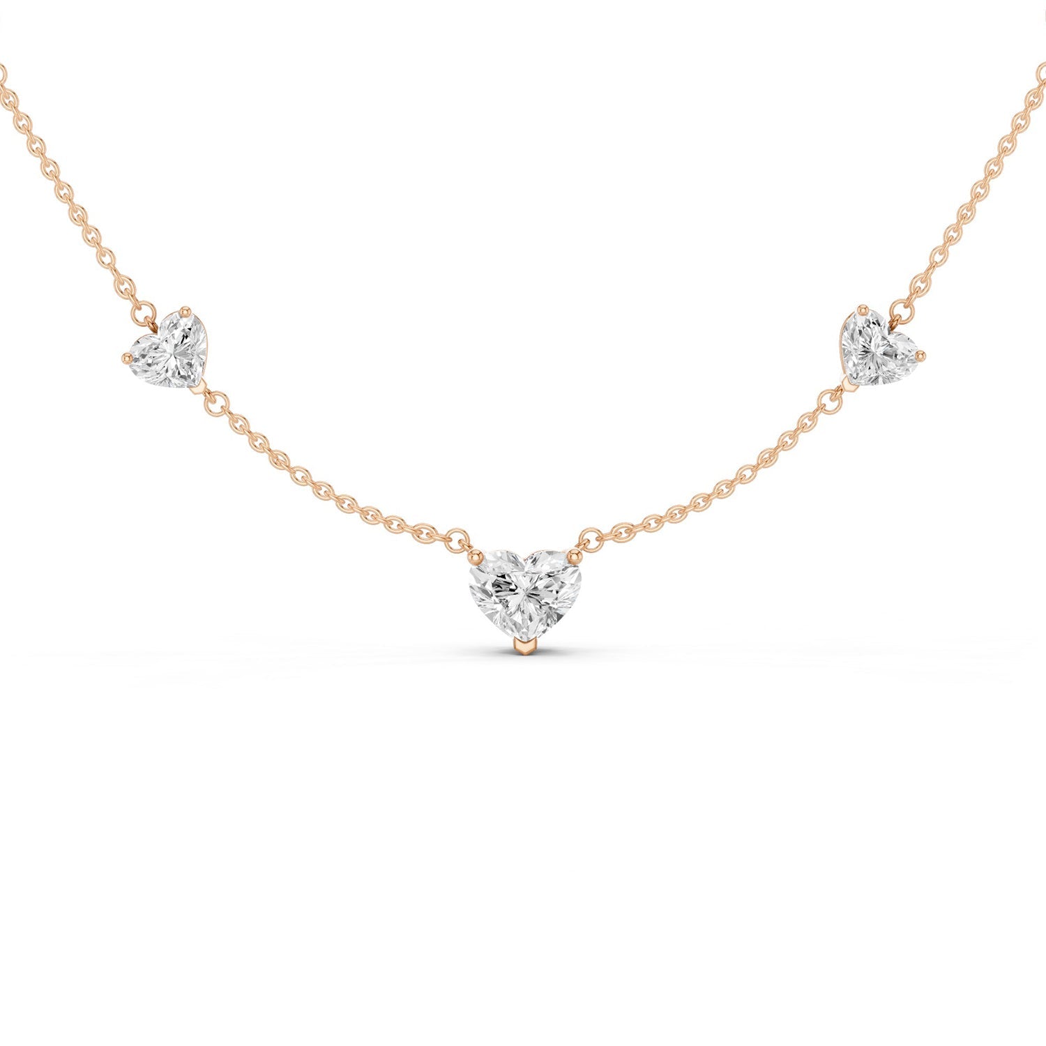 5 Heart Stationed Necklace