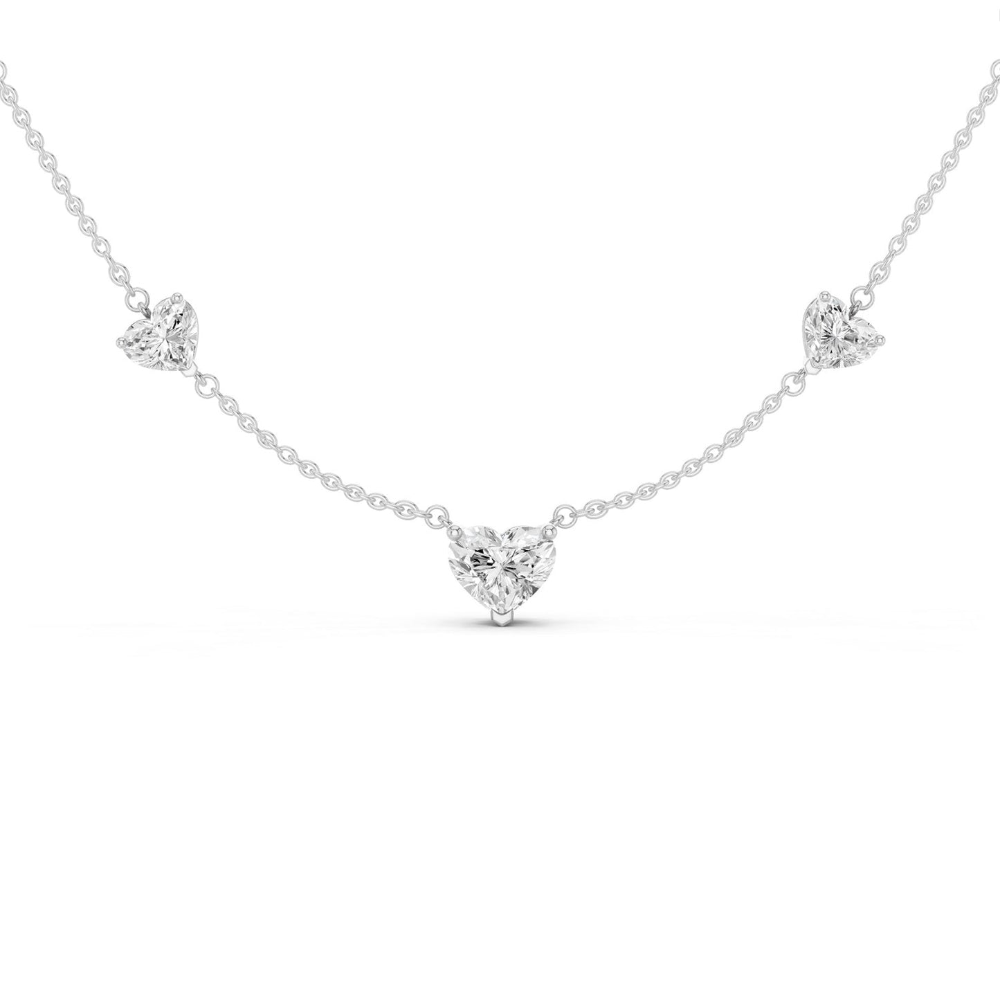 5 Heart Stationed Necklace