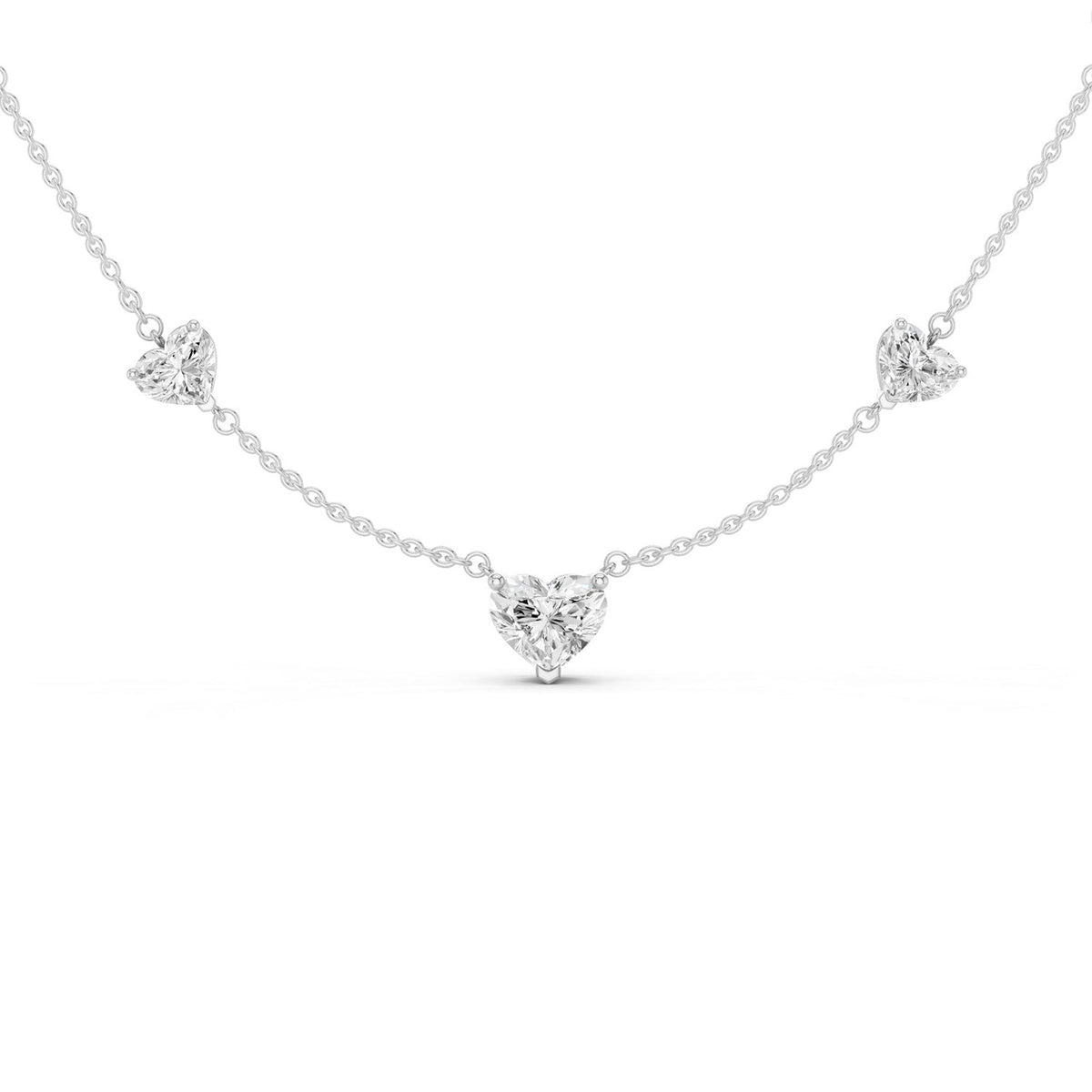 5 Heart Stationed Necklace