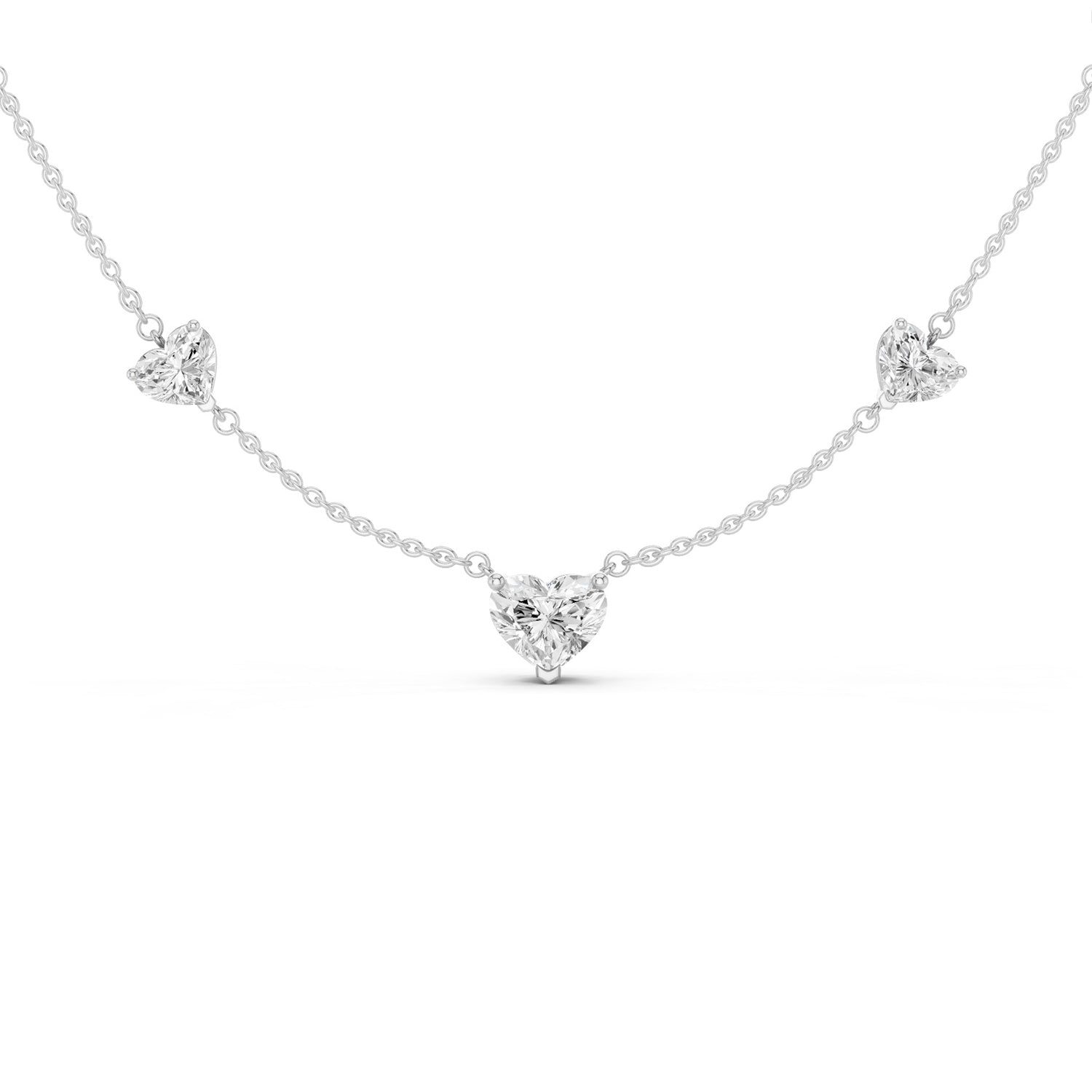 5 Heart Stationed Necklace