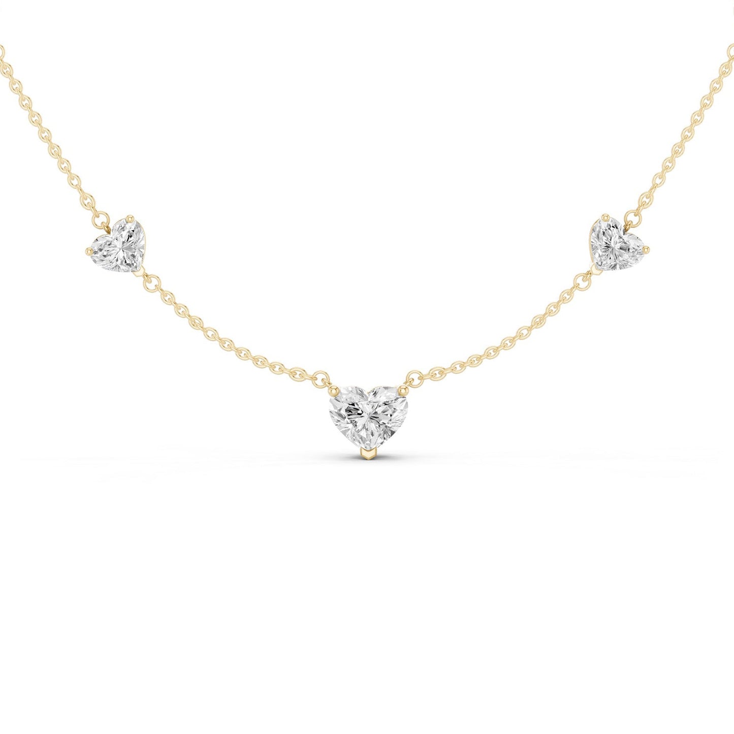 5 Heart Stationed Necklace