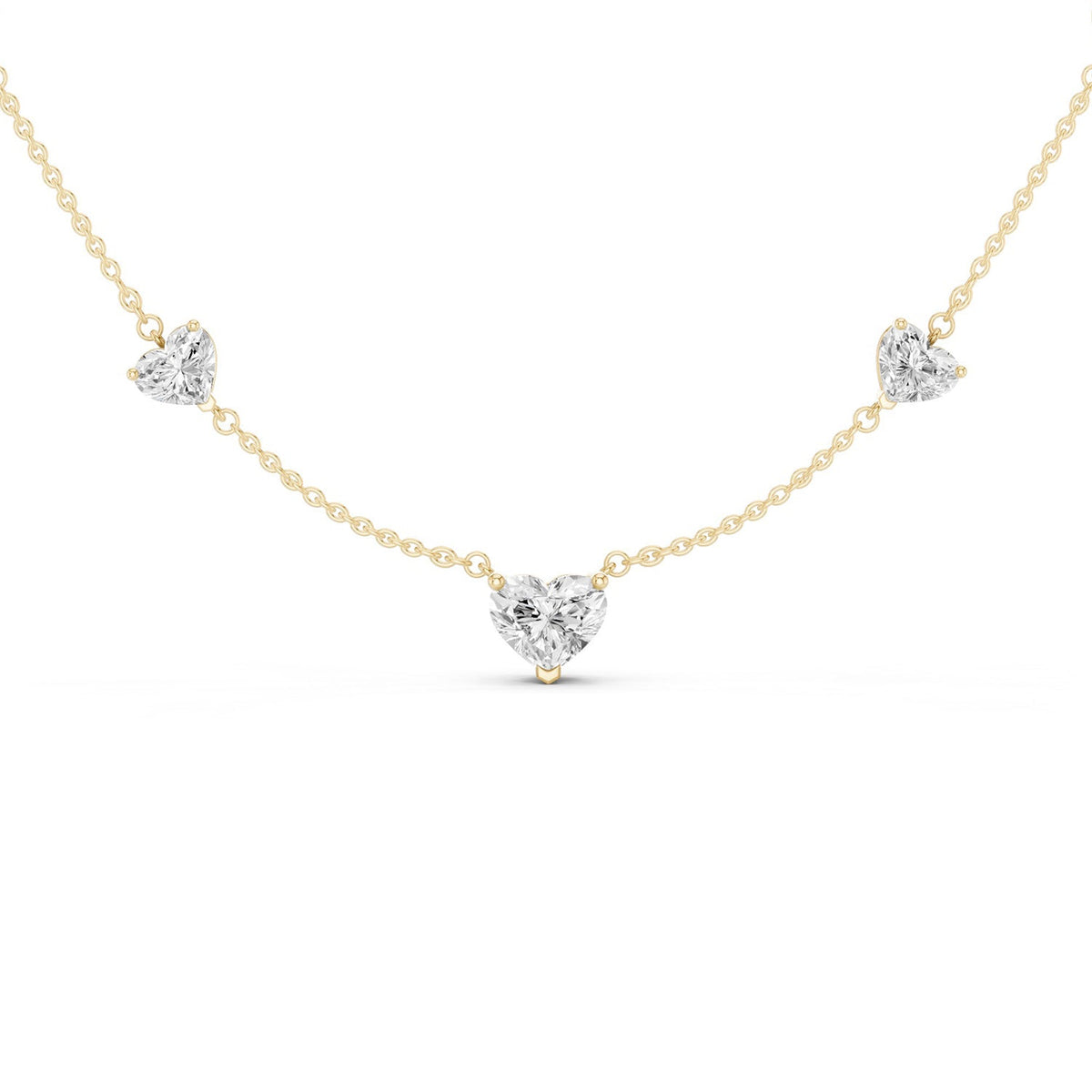 5 Heart Stationed Necklace