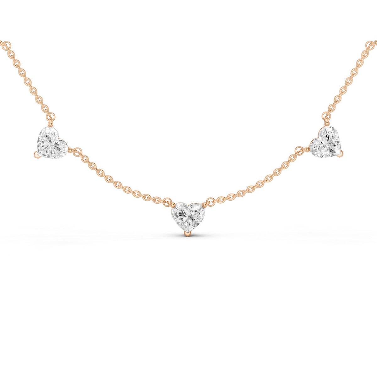 7-Stone Heart Diamond Necklace