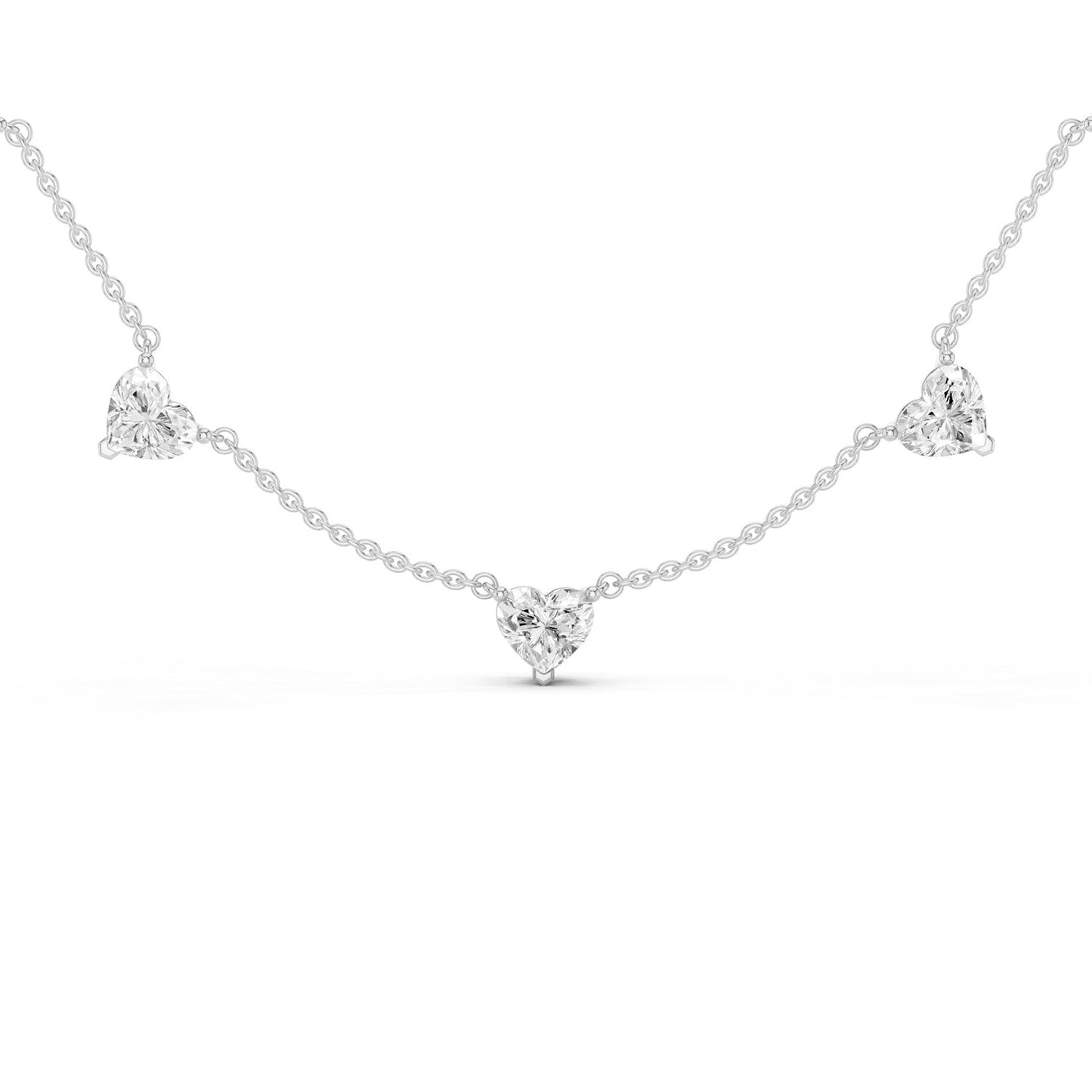 7-Stone Heart Diamond Necklace