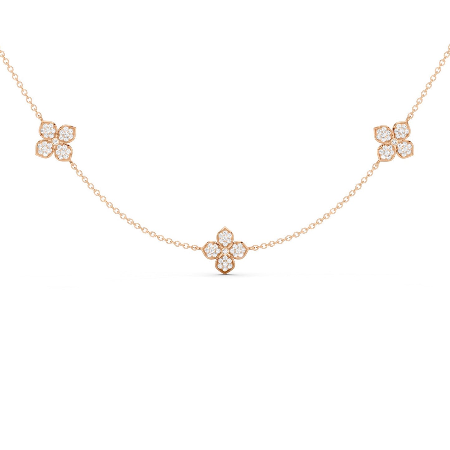 La Fleur Petite Diamond Radiant Stationed Necklace