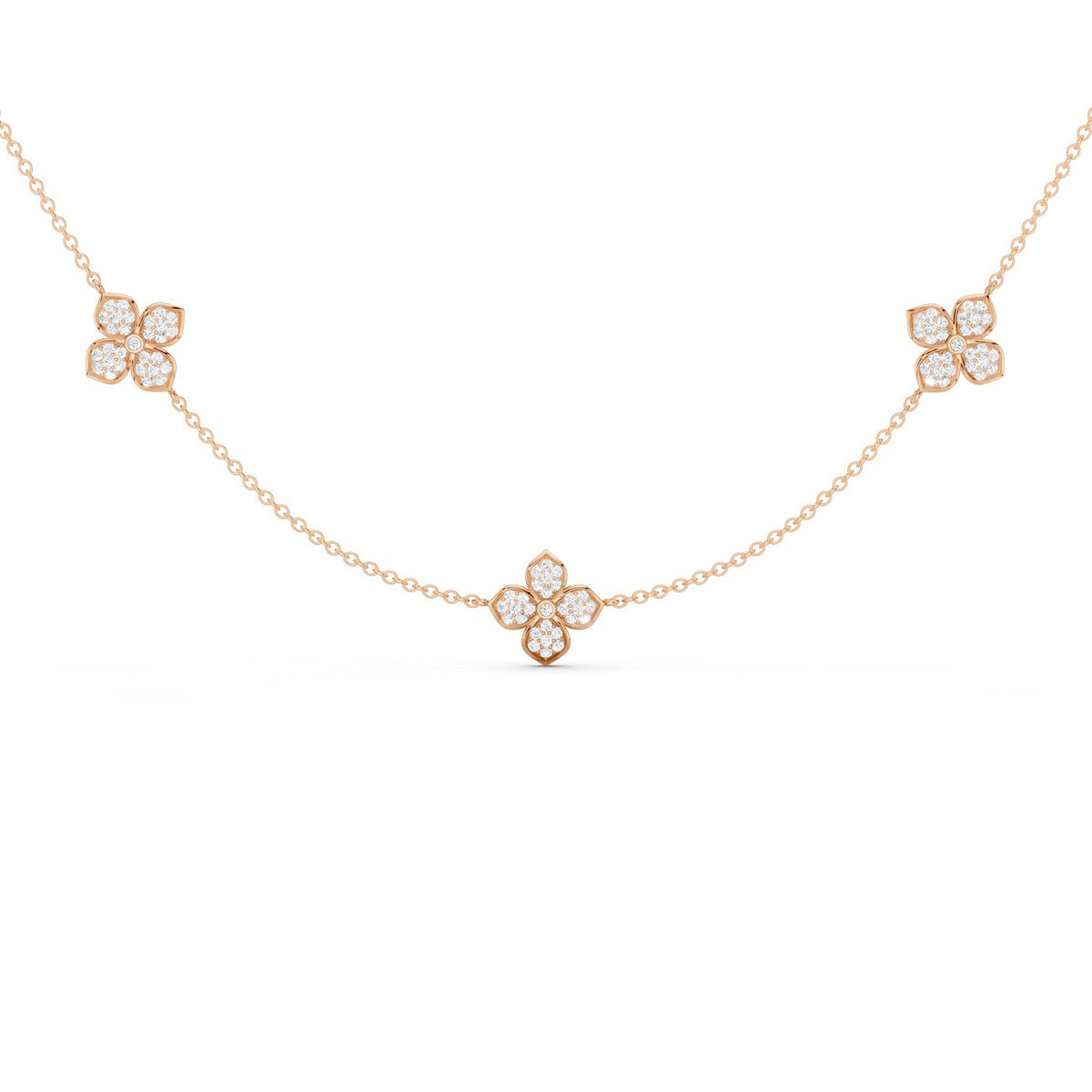 La Fleur Petite Diamond Radiant Stationed Necklace