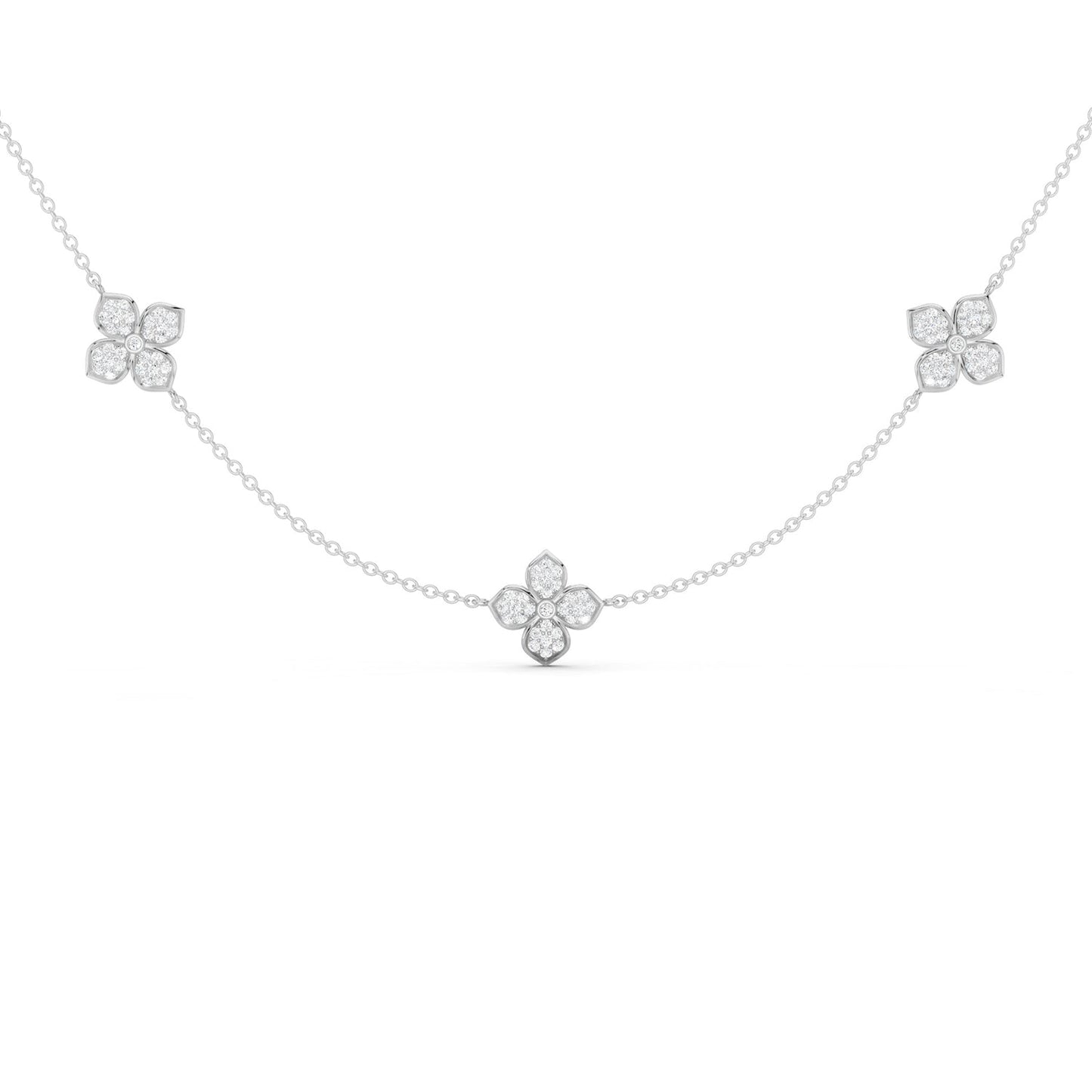 La Fleur Petite Diamond Radiant Stationed Necklace