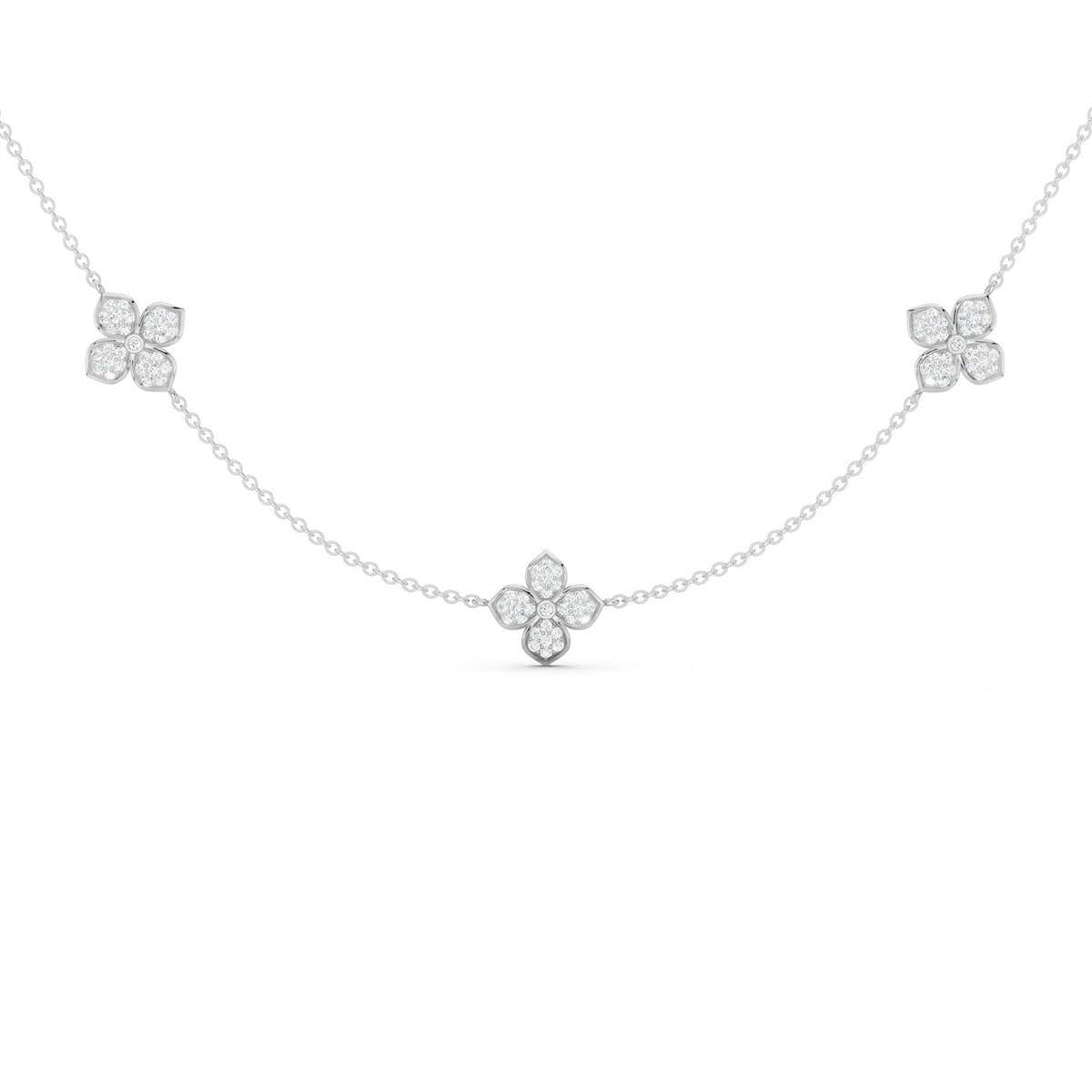 La Fleur Petite Diamond Radiant Stationed Necklace