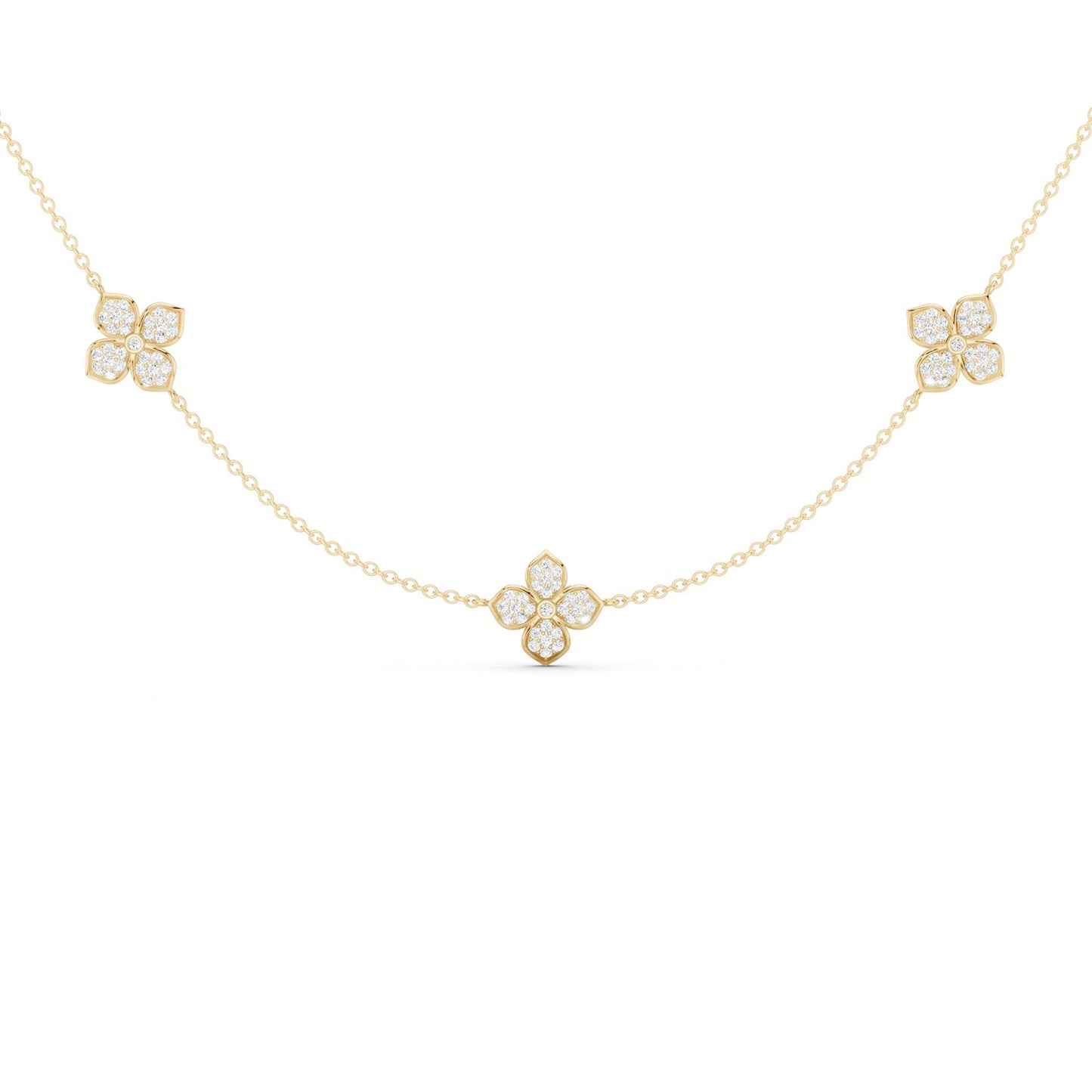La Fleur Petite Diamond Radiant Stationed Necklace