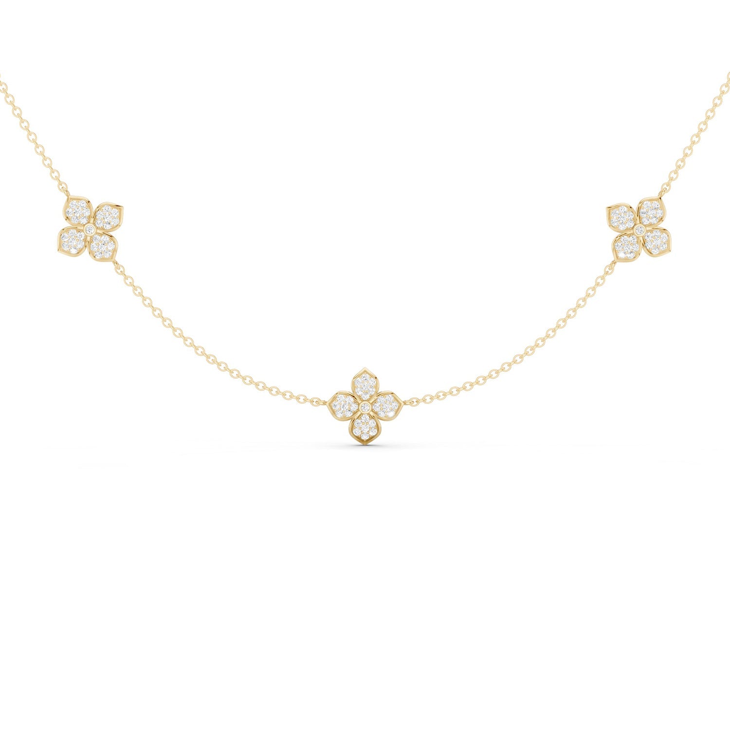 La Fleur Petite Diamond Radiant Stationed Necklace