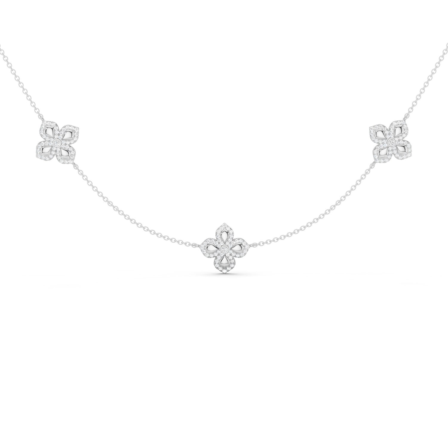 La Fleur Petite Diamond Contour Stationed Necklace