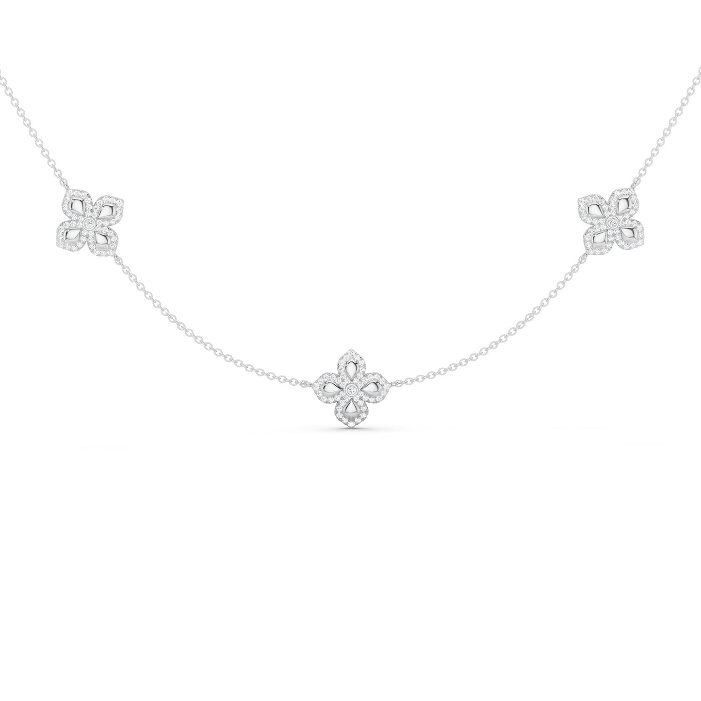 La Fleur Petite Diamond Contour Stationed Necklace