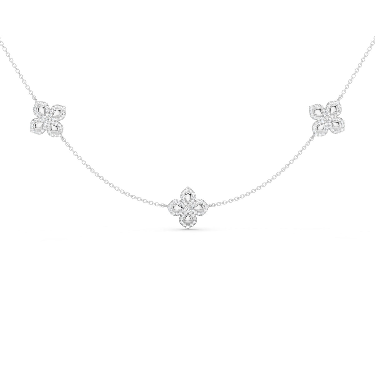 La Fleur Petite Diamond Contour Stationed Necklace