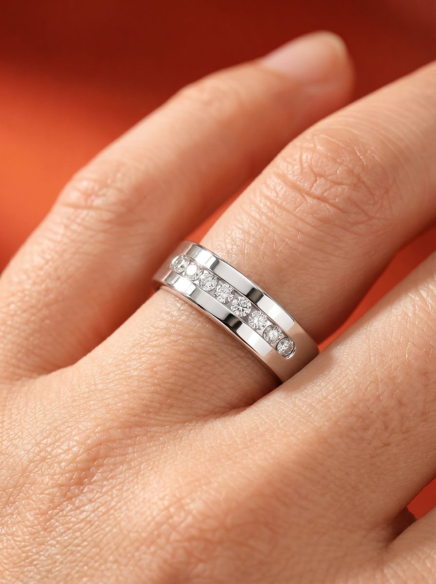 Nicky Lab Grown Round Diamond Wedding Ring - Platinum