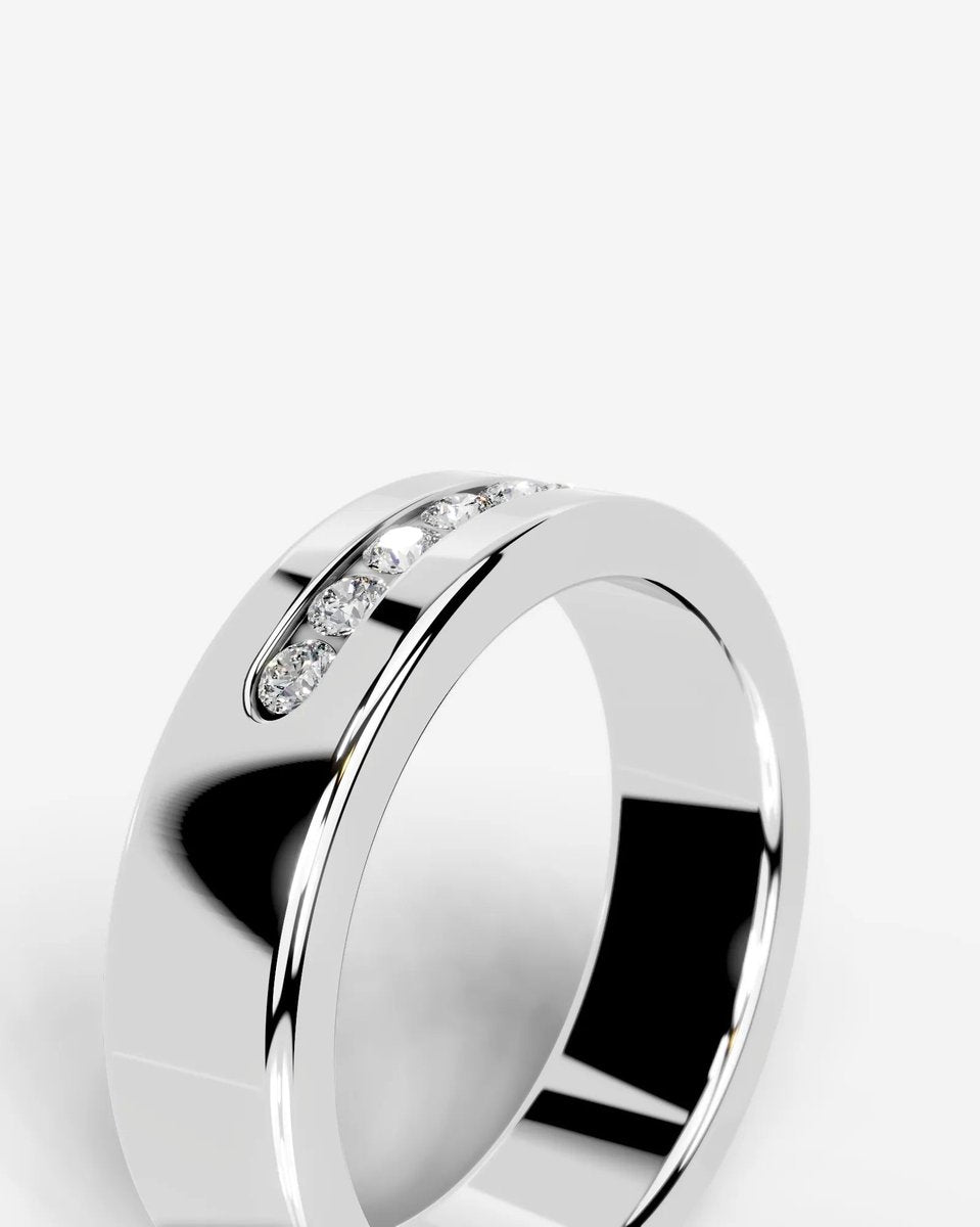 Nicky Lab Grown Round Diamond Wedding Ring - Platinum