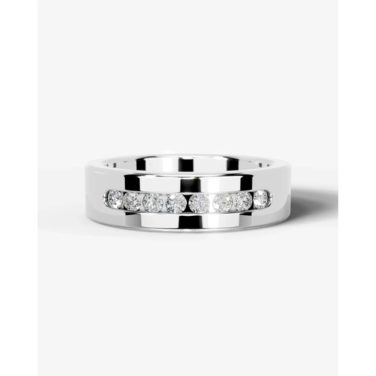 Nicky Lab Grown Round Diamond Wedding Ring - Platinum