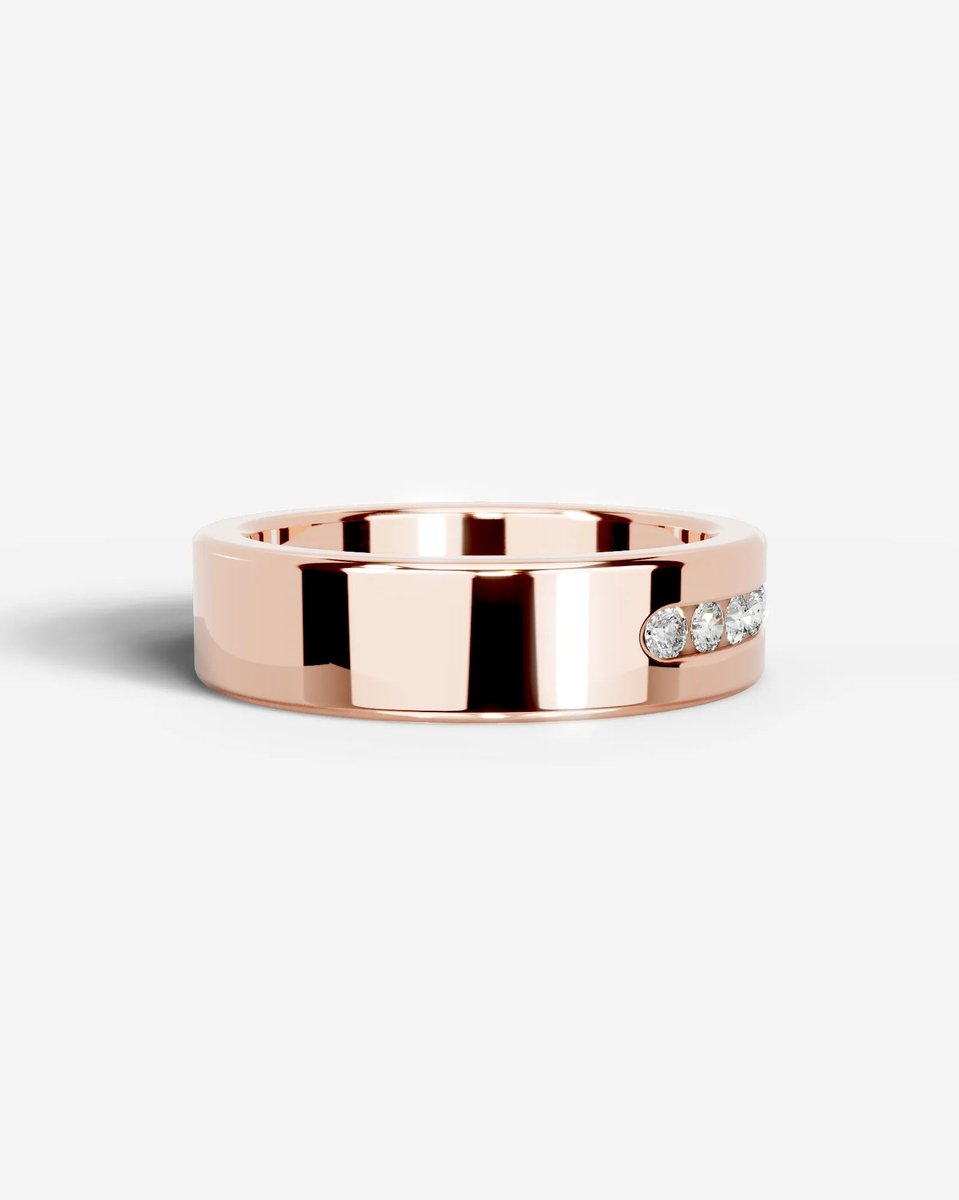 Nicky Lab Grown Round Diamond Wedding Ring - Rose Gold