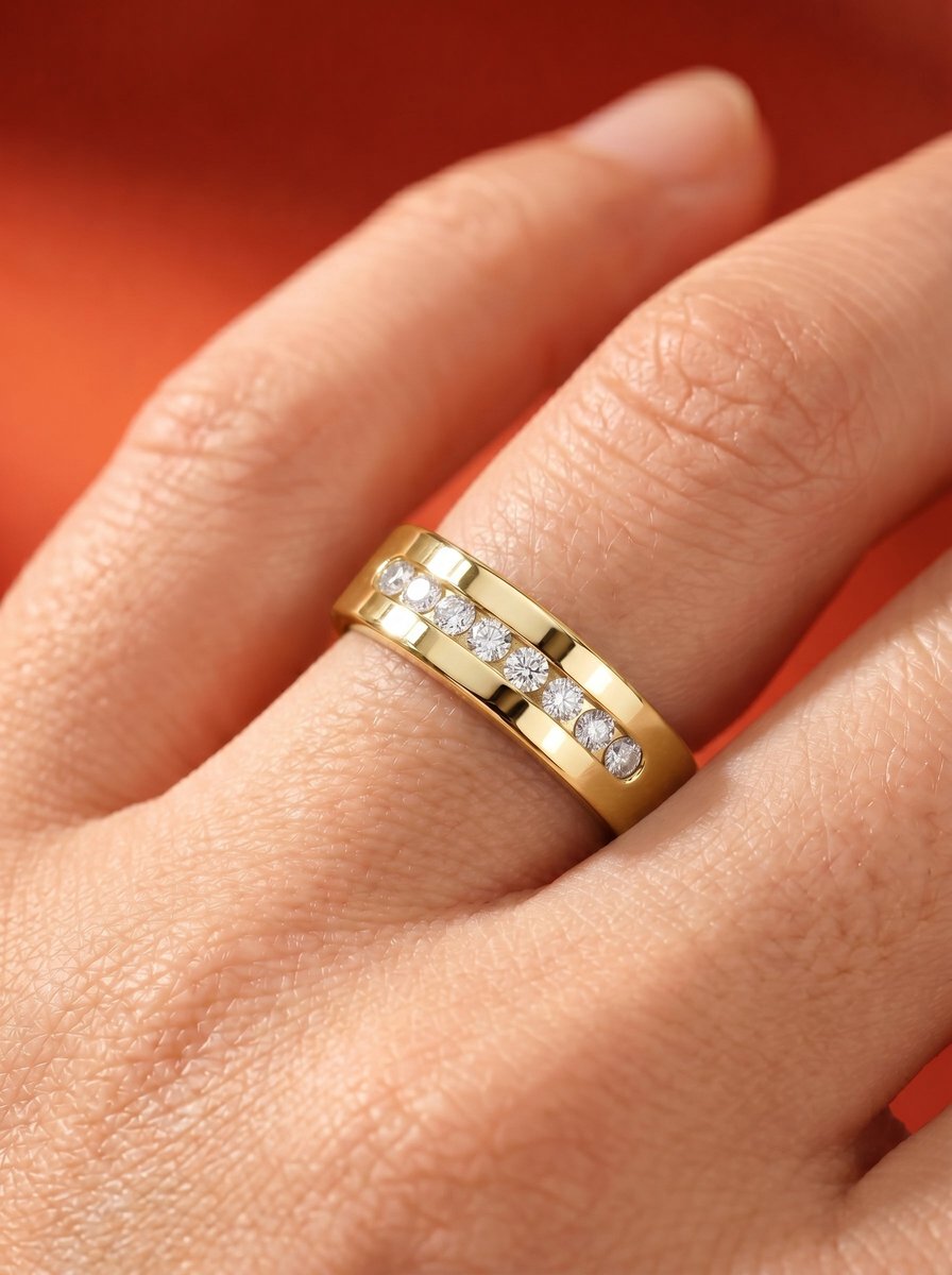 Nicky Lab Grown Round Diamond Wedding Ring - Yellow Gold