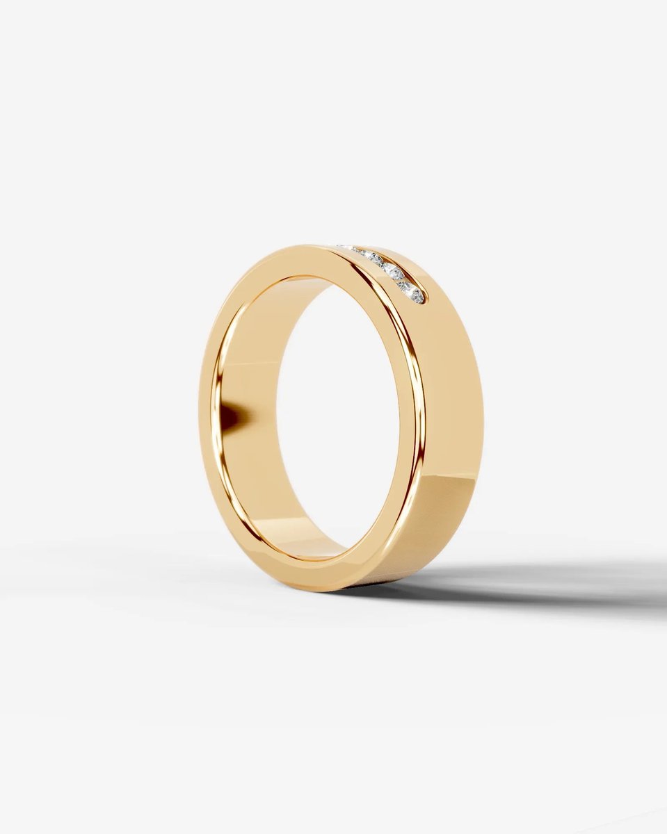 Nicky Lab Grown Round Diamond Wedding Ring - Yellow Gold