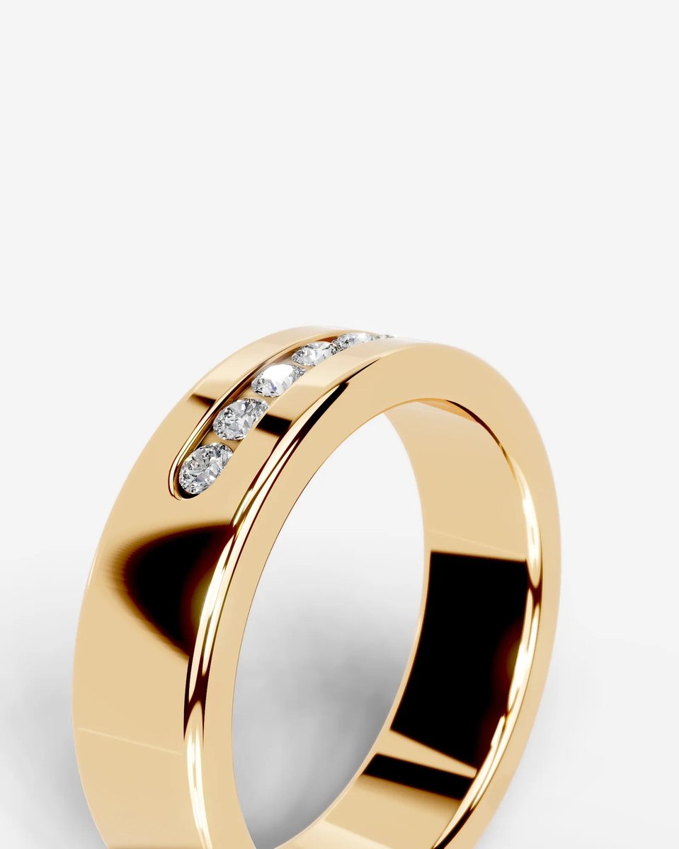 Nicky Lab Grown Round Diamond Wedding Ring - Yellow Gold