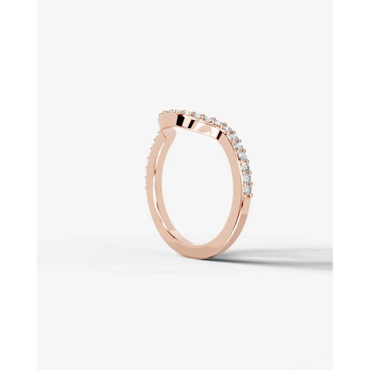 Nina Lab Grown Round Diamond Wedding Ring - Rose Gold
