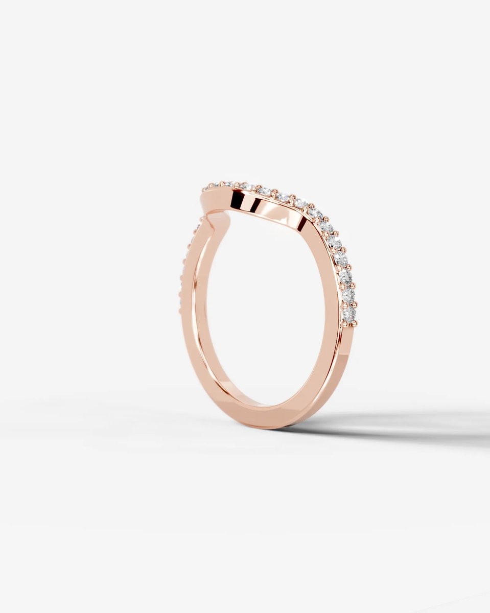 Nina Lab Grown Round Diamond Wedding Ring - Rose Gold