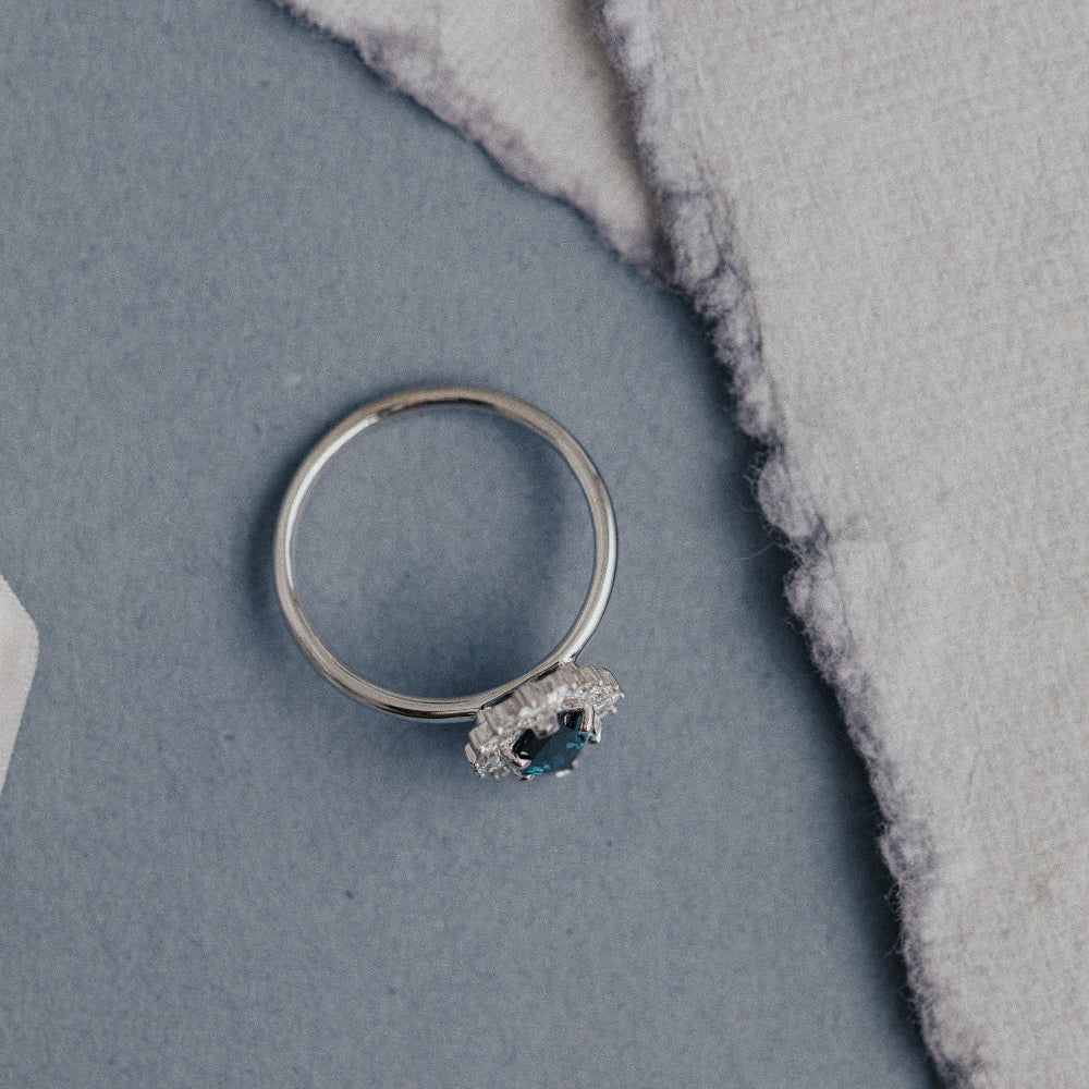 The Nova Marquise Blue Sapphire Ring