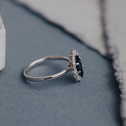 The Nova Marquise Blue Sapphire Ring