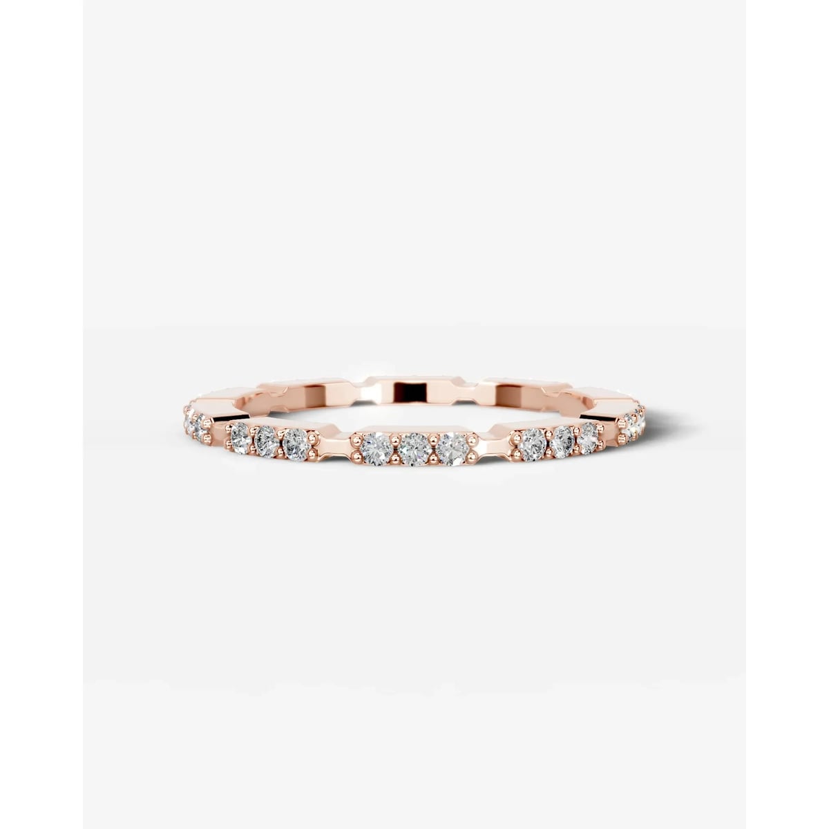 Octavia Lab Grown Round Diamond Wedding Ring - Rose Gold