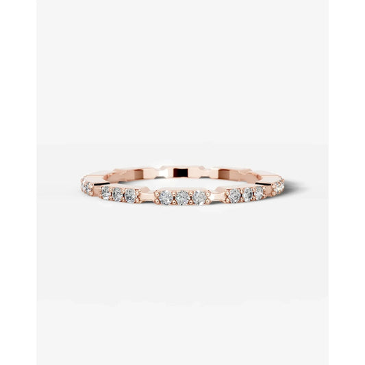 Octavia Lab Grown Round Diamond Wedding Ring - Rose Gold