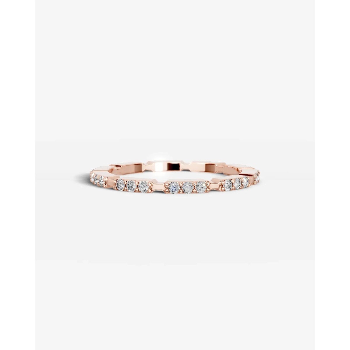 Octavia Lab Grown Round Diamond Wedding Ring - Rose Gold