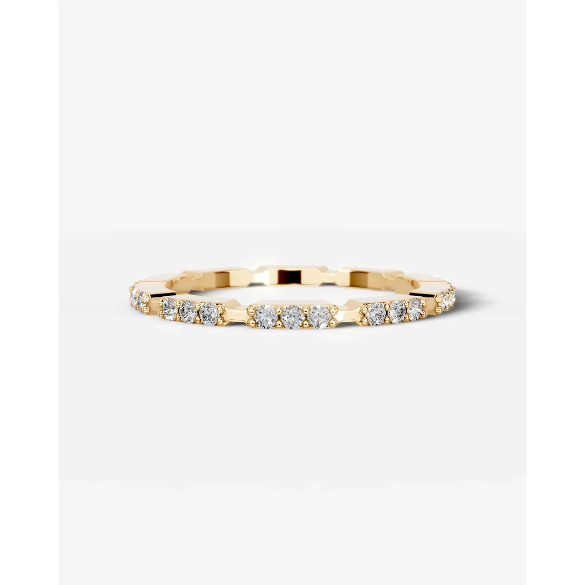 Octavia Lab Grown Round Diamond Wedding Ring - Yellow Gold