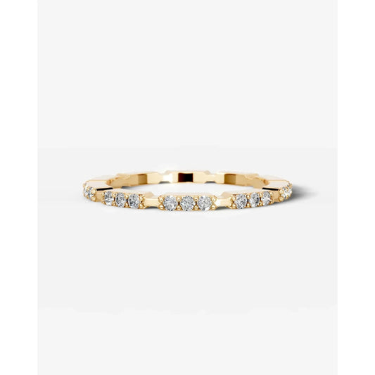 Octavia Lab Grown Round Diamond Wedding Ring - Yellow Gold