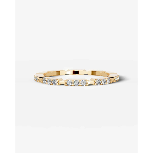 Octavia Lab Grown Round Diamond Wedding Ring - Yellow Gold - 18K - 5ct
