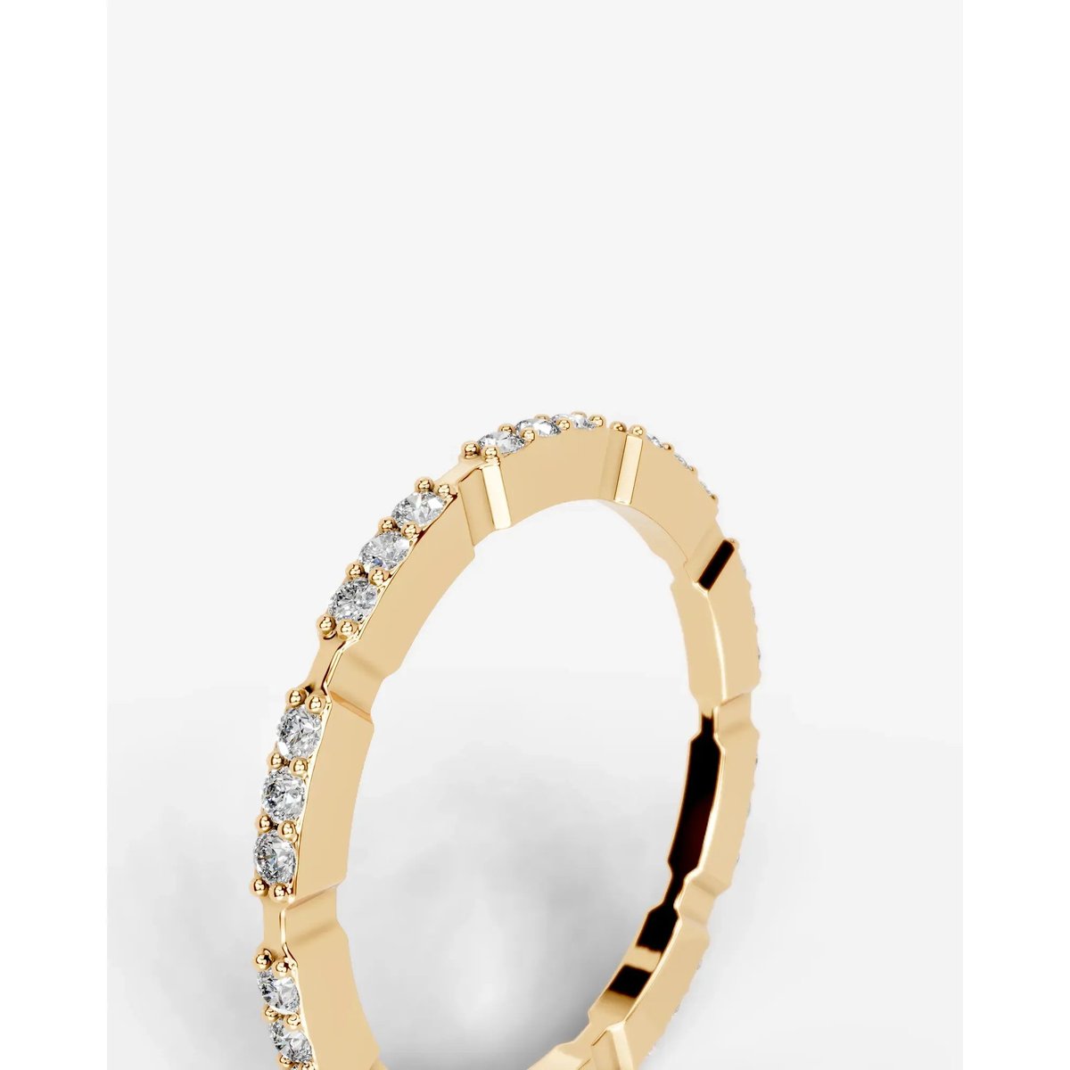Octavia Lab Grown Round Diamond Wedding Ring - Yellow Gold